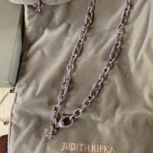 Judith Ripka sterling silver necklace and bracelet